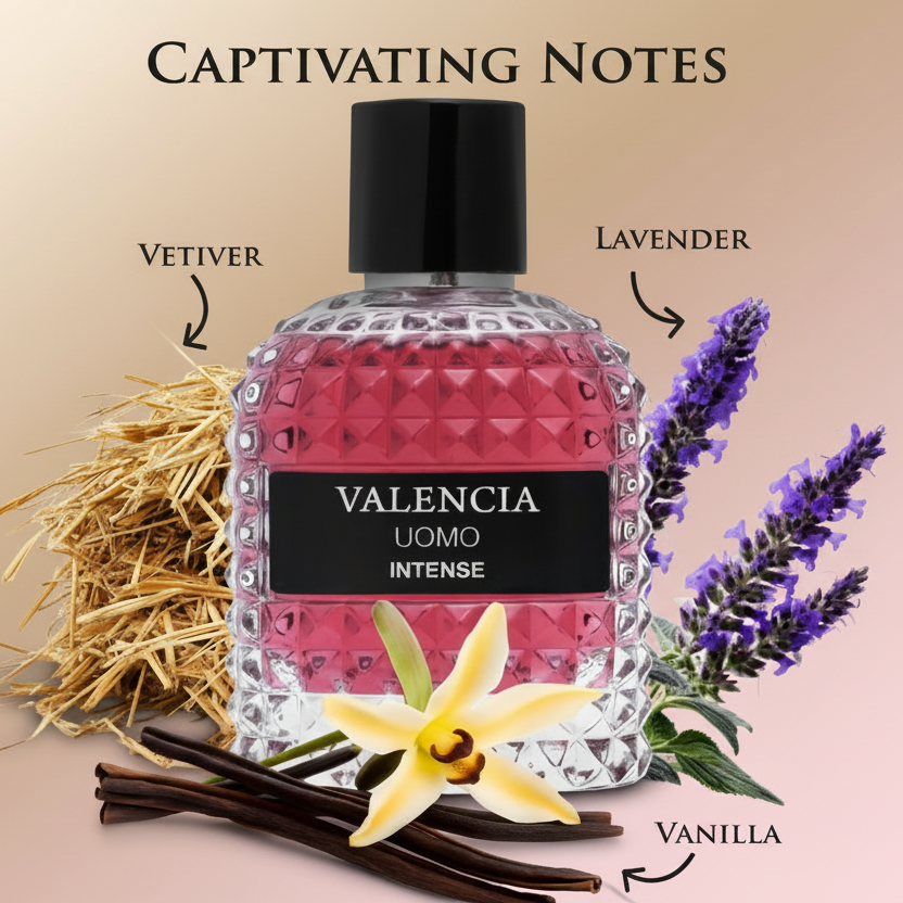 Valencia UOMO Intense Cologne for Men 3.4oz