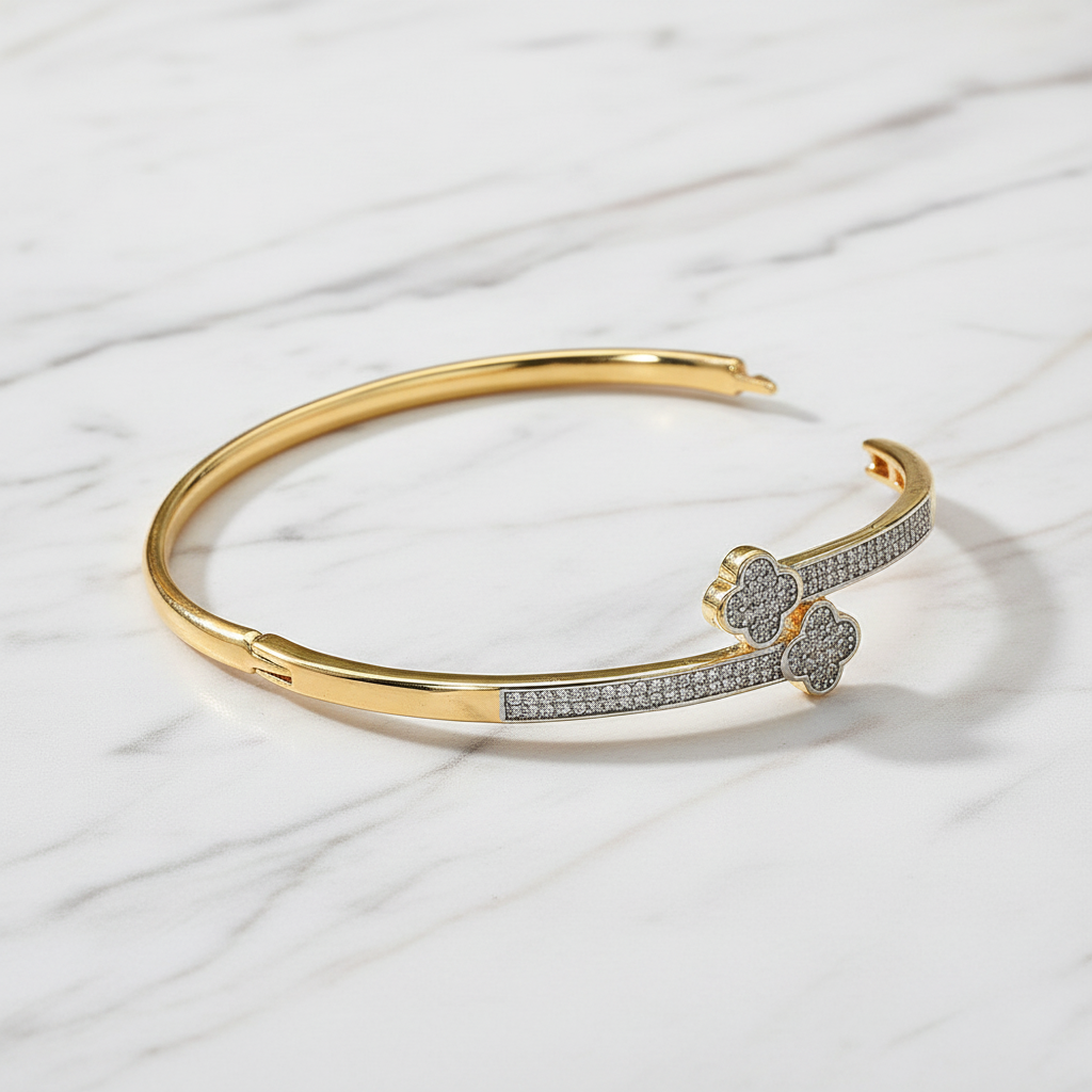 Eterna Duo Clover Pave Bangle