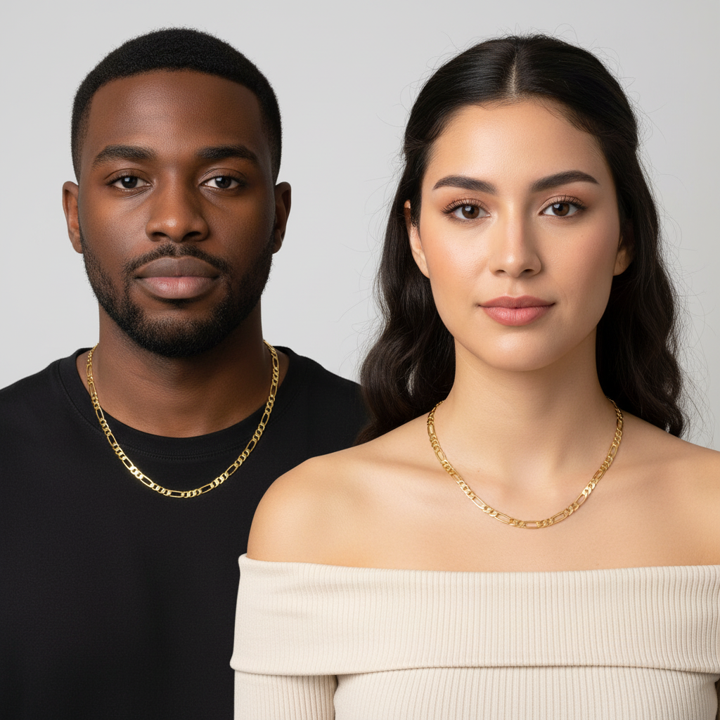 18K Gold-Filled 18in 3.7mm Figaro Chain Necklace | Water Resistant