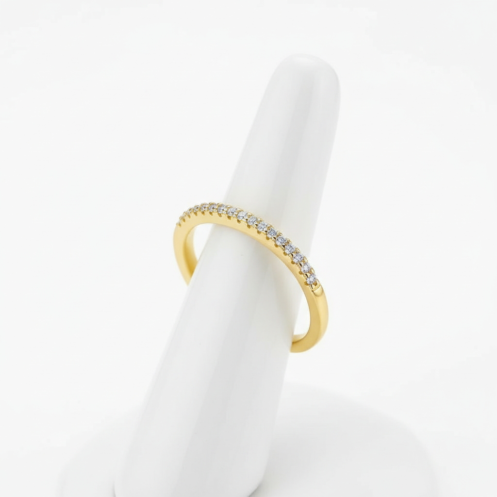 18K Gold-Plated Moissanite Ring | Crown Row S925