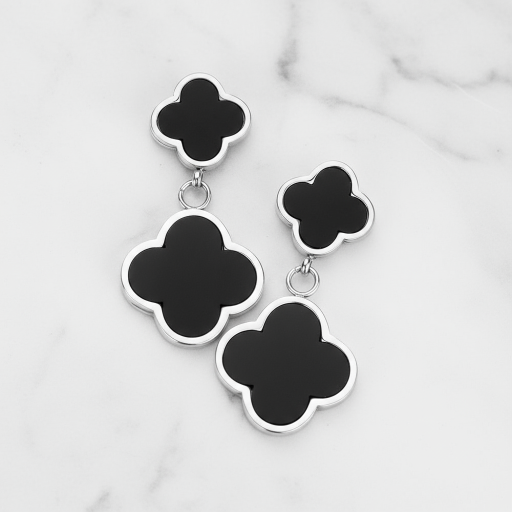 Lustrous Quatrefoil Dangle Earrings