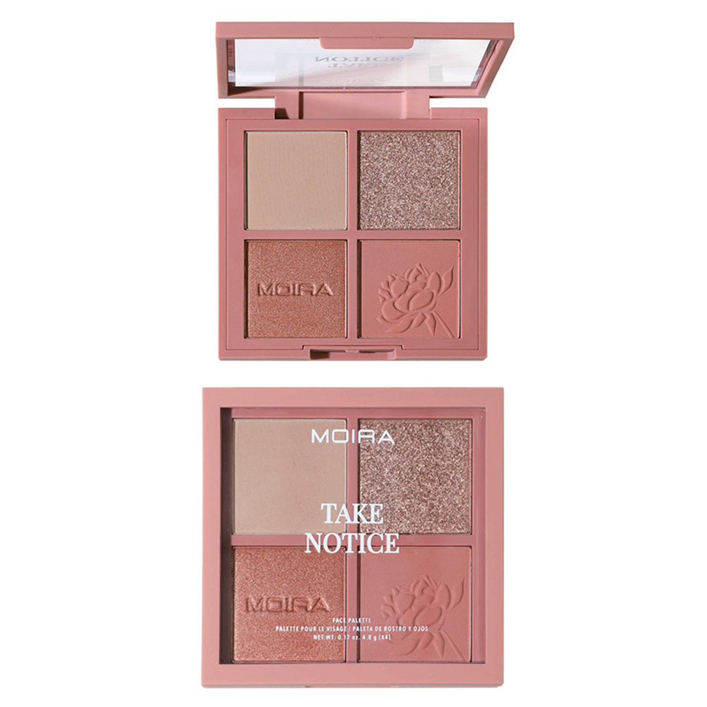 Moira Ready Set Go Face Palette – 4-in-1 Contour, Highlight & Eye Palette