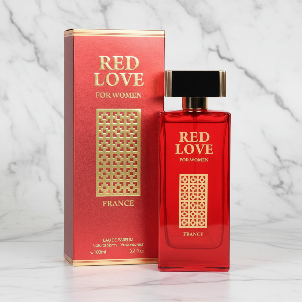 Red Love France Eau de Parfum 3.4oz Bold Sweet Floral & Warm Amber Perfume for Women
