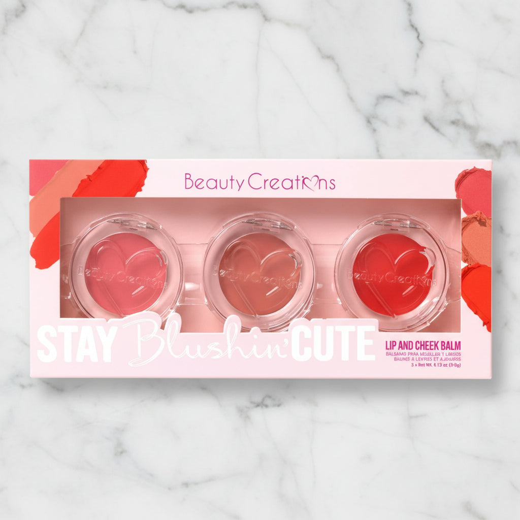 Beauty Creations Stay Blushin’ Cute Lip & Cheek Balm Set – Hydrating Multi-Use Cream Color