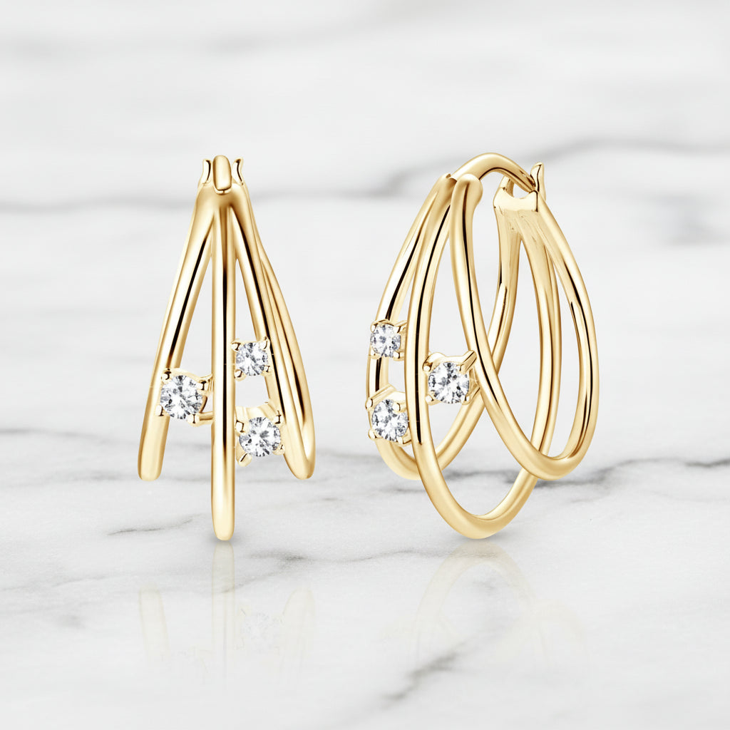 Classic Moissanite Hoop Earrings S925