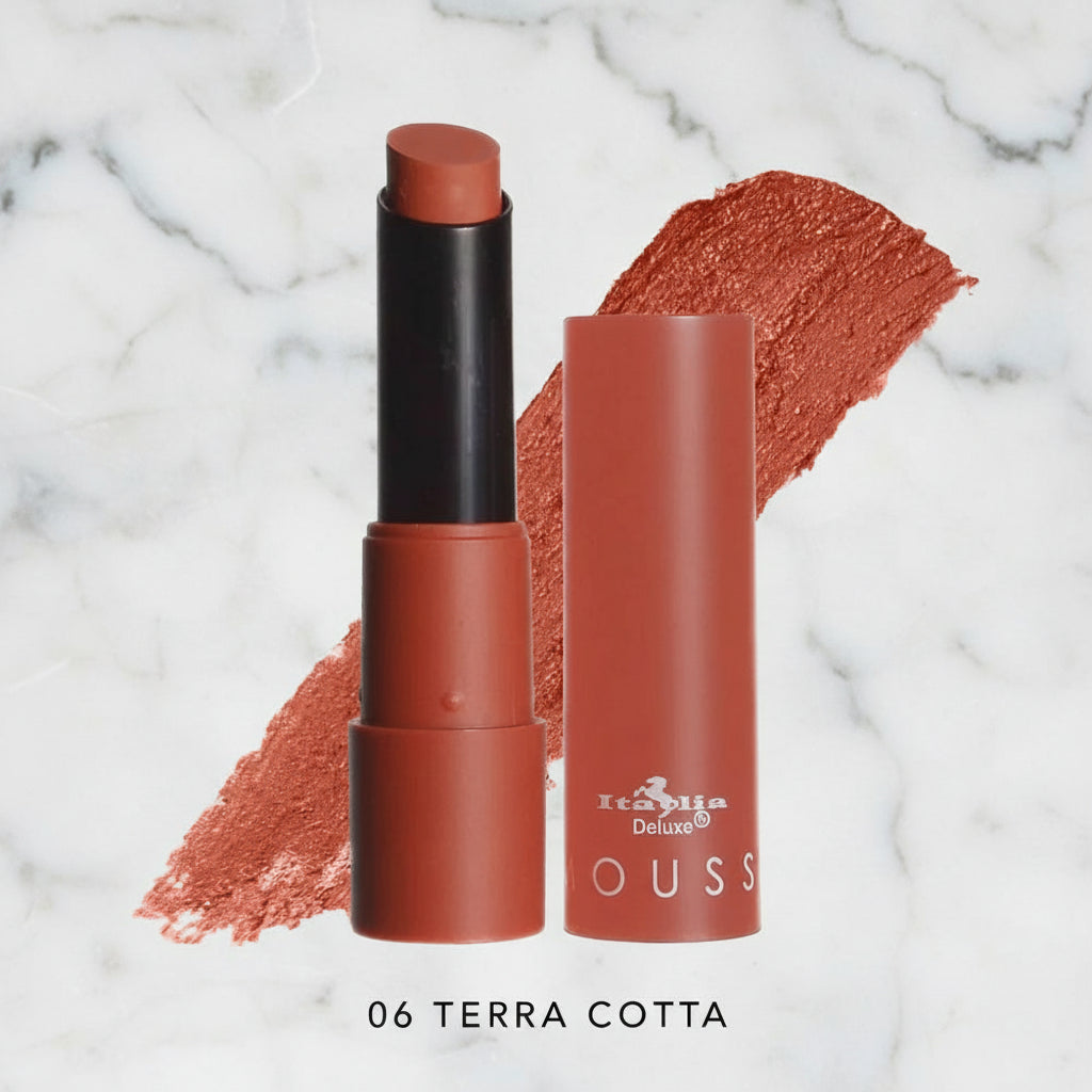 Italia Mousse Matte Lipstick Set – 6-Piece Ultra-Soft Velvet Matte Collection