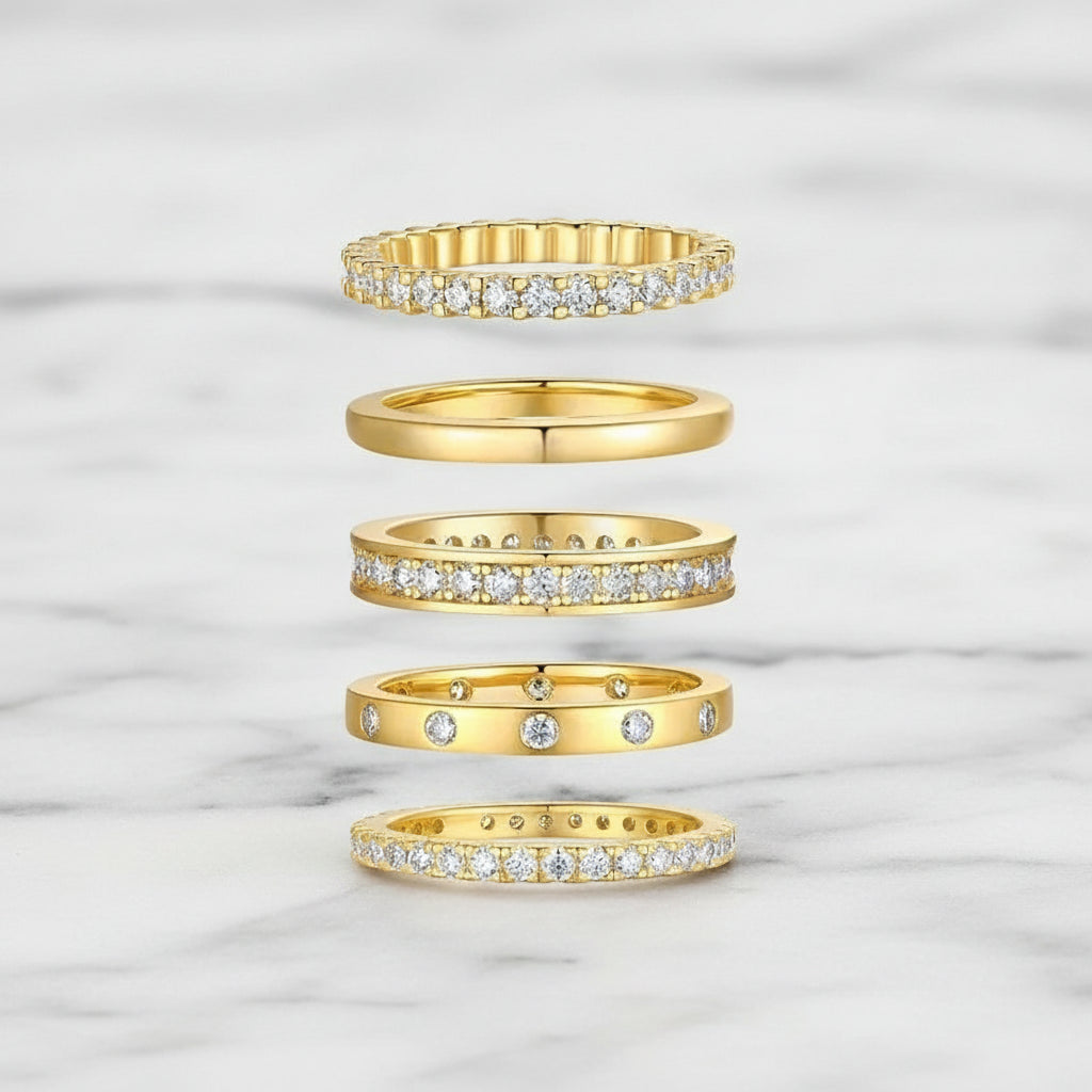 SHAI 5-Piece Moissanite Stacking Ring Set S925