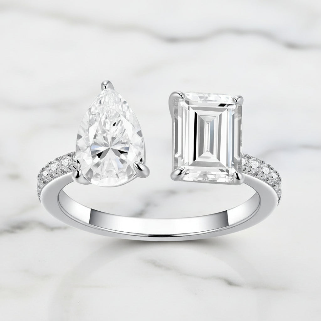 Talia Geometric Moissanite Ring S925