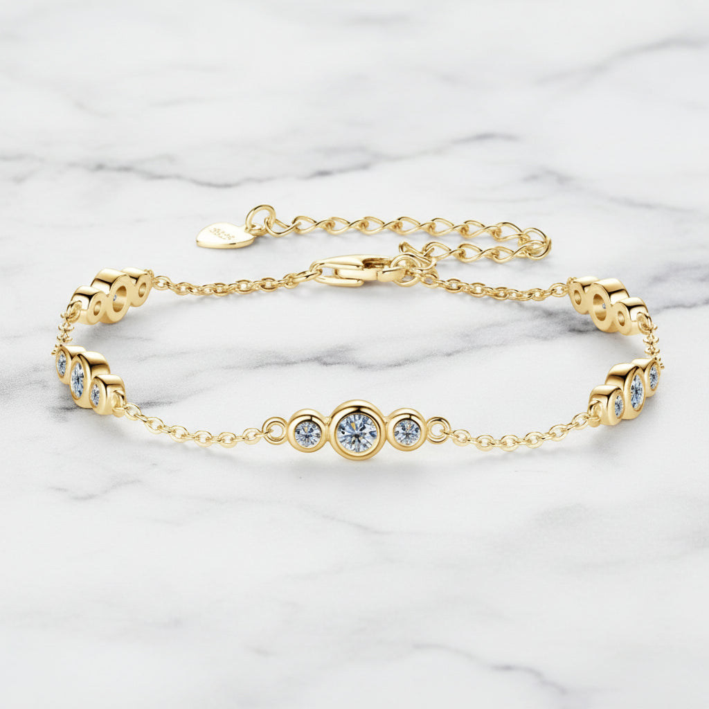 Round Moissanite Bracelet S925