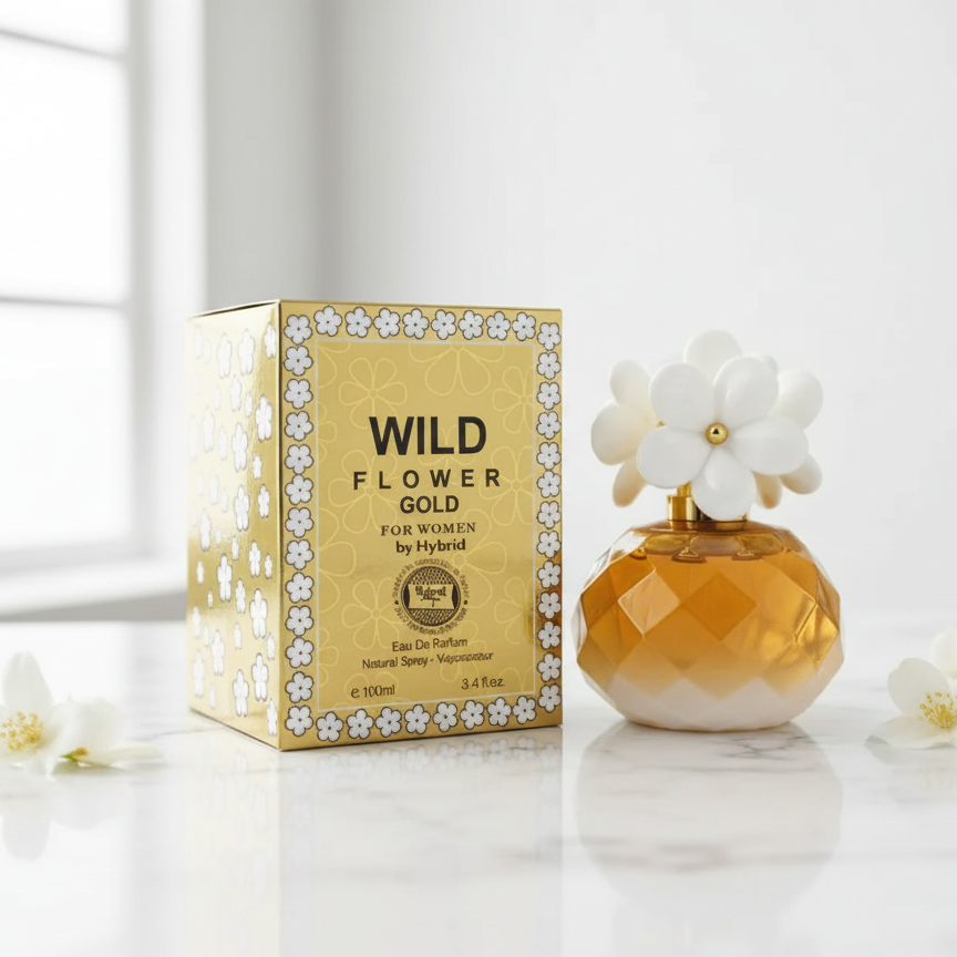 Wild Flower Gold Perfume for Women Luxurious Floral, Sweet Amber & Soft Musk Fragrance