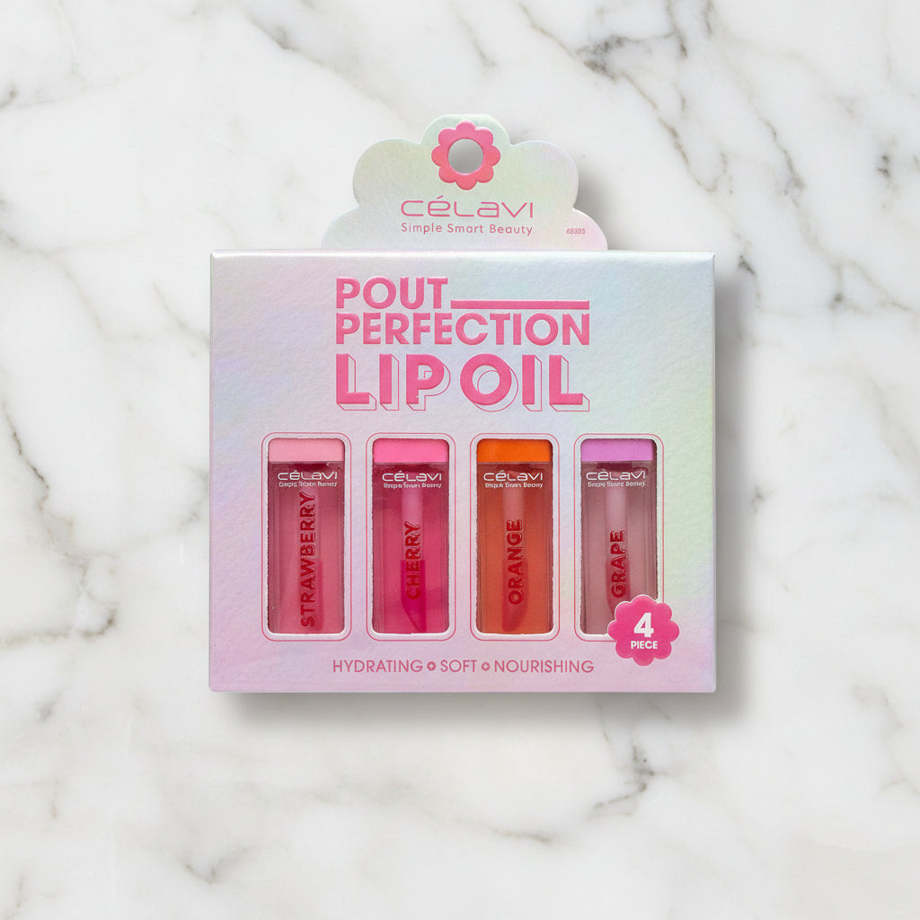 Celavi Pout Perfection Lip Oil Set – 4-Piece Hydrating & Nourishing Lip Oils