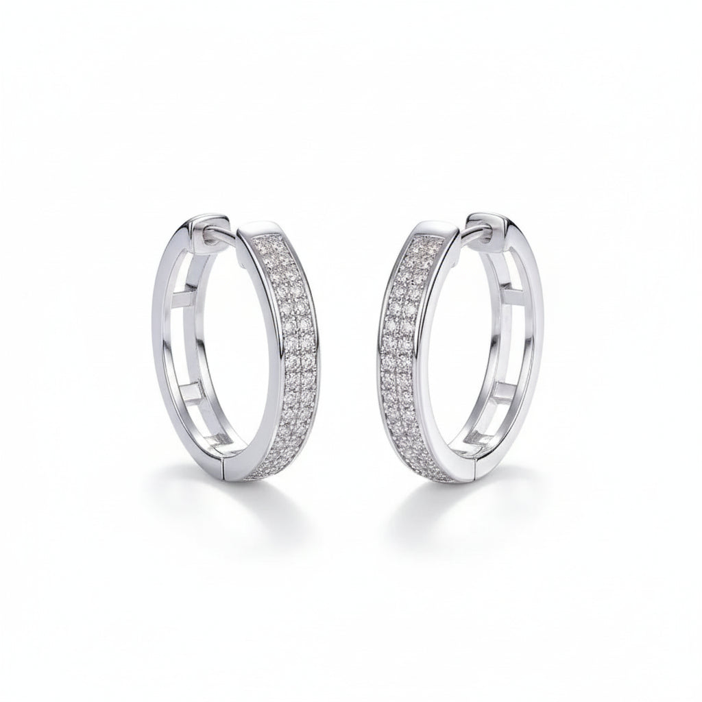 Moissanite Classic Hoop Earrings S925