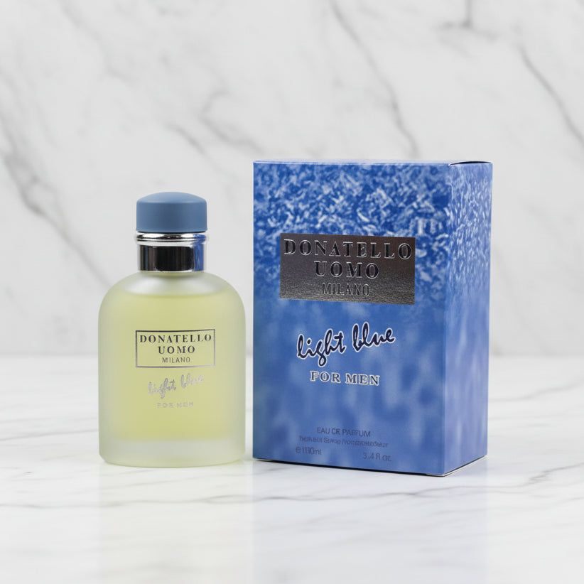 Donatello Uomo Milano Light Blue Eau De Toilette 3.4 oz for Men – Fresh Clean Modern Cologne