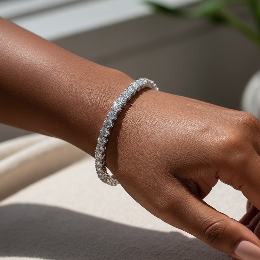 Classic Moissanite Inlay Bracelet | S925