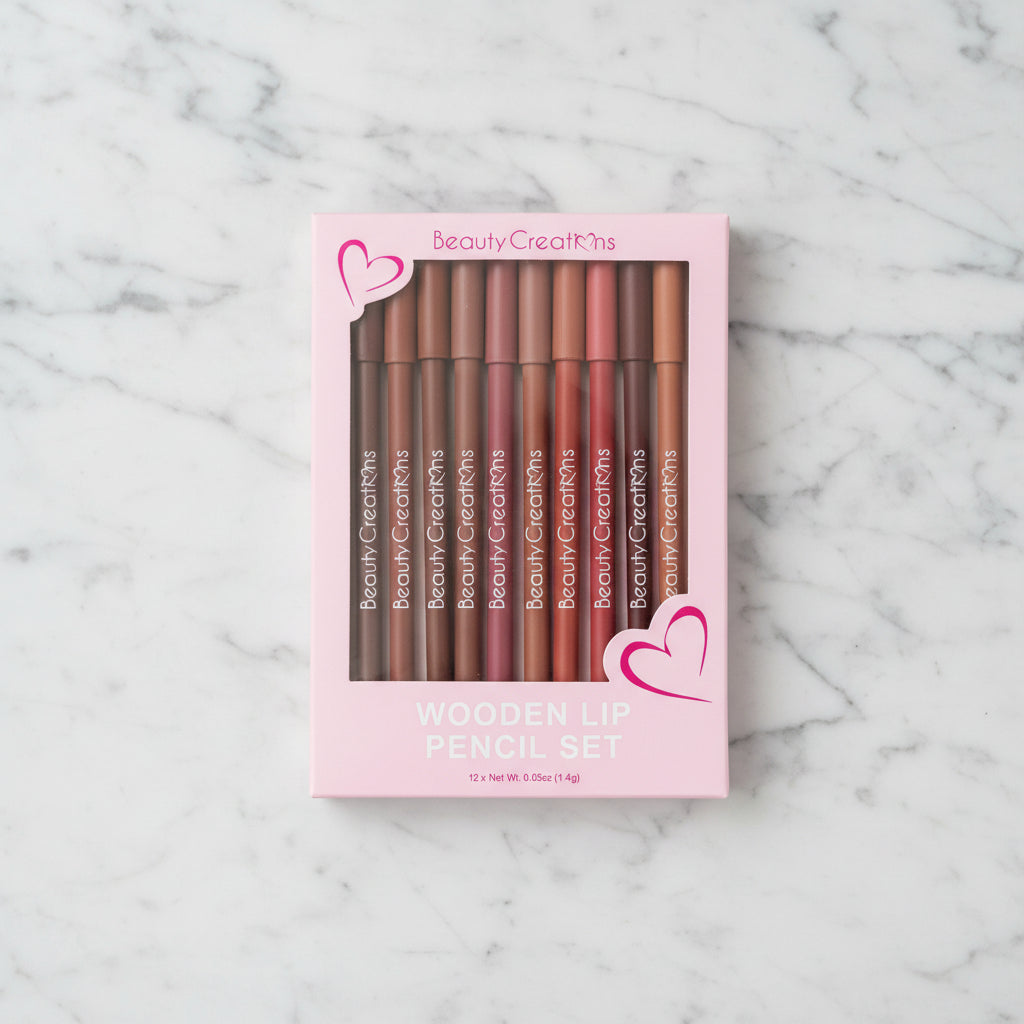 Wooden Lip Pencil Set (12 pcs) Beauty Creations