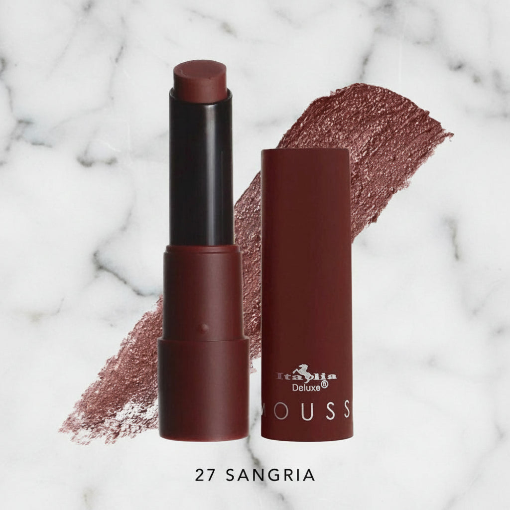 Italia Mousse Matte Lipstick Set – 6-Piece Ultra-Soft Velvet Matte Collection