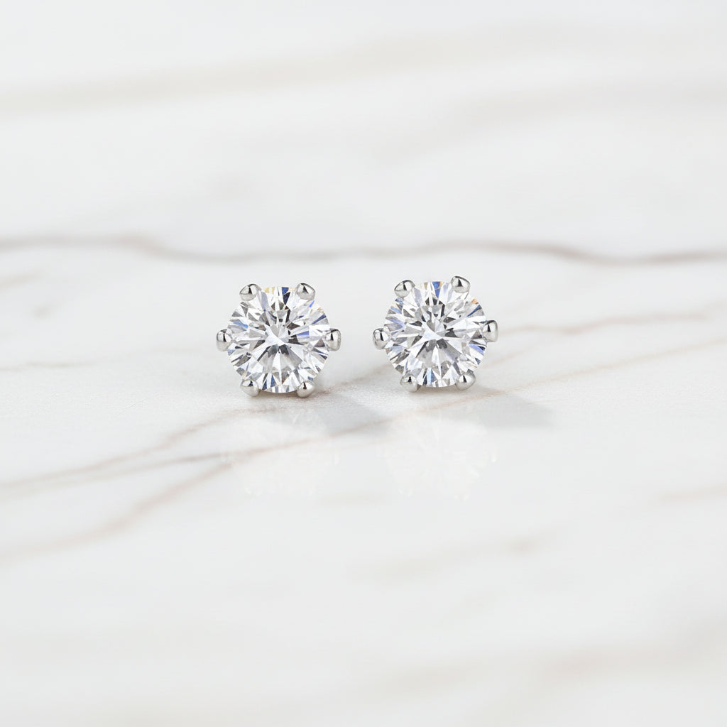 18K Real Gold Plated Geometric Moissanite Stud Earrings