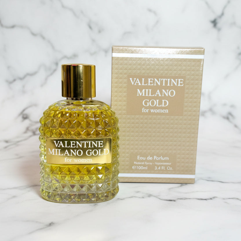 Valentine Milano Gold Eau De Parfum 3.4 oz for Women – Warm & Elegant