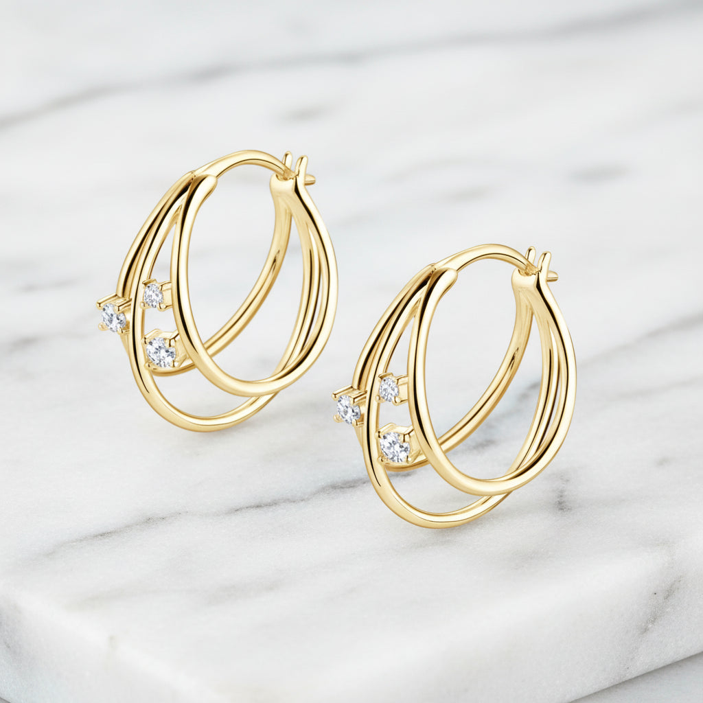 Classic Moissanite Hoop Earrings S925