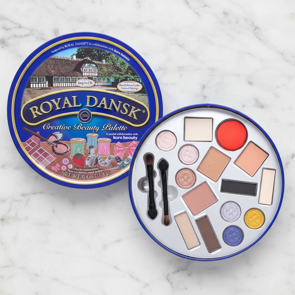 Kara Beauty X Royal Dansk Eyeshadow Palette | Cookie Tin Makeup Set