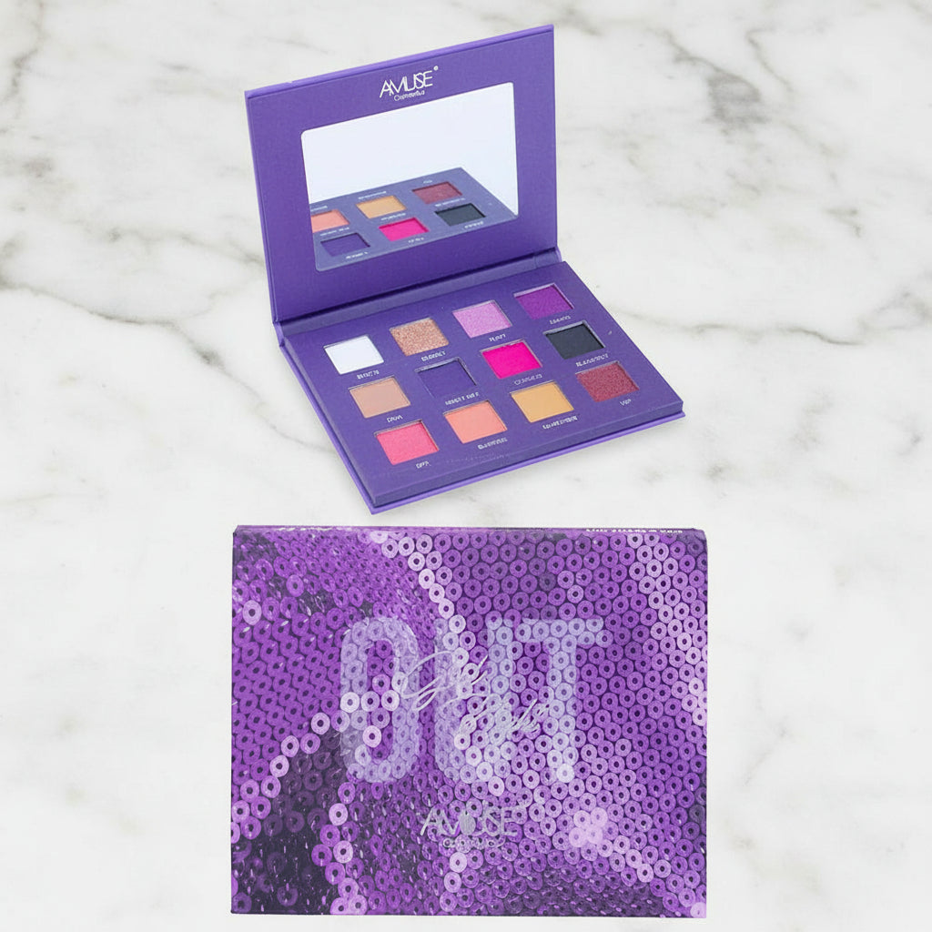 Amuse 12 Color In Out Eyeshadow Palette – Blendable Matte & Shimmer Eyeshadow Set