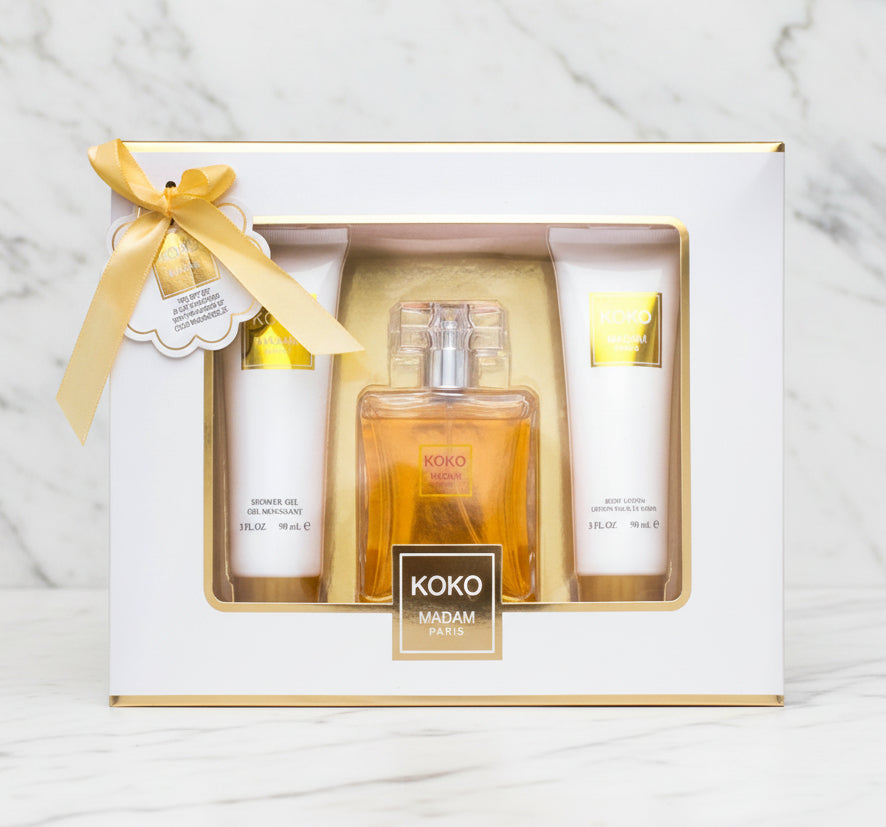 Koto Madam Paris Women’s 3 Piece Fragrance Set – Fresh Floral Patchouli Perfume