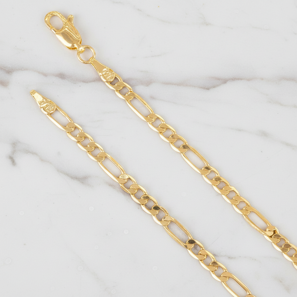 18K Gold-Filled 18in 3.7mm Figaro Chain Necklace | Water Resistant