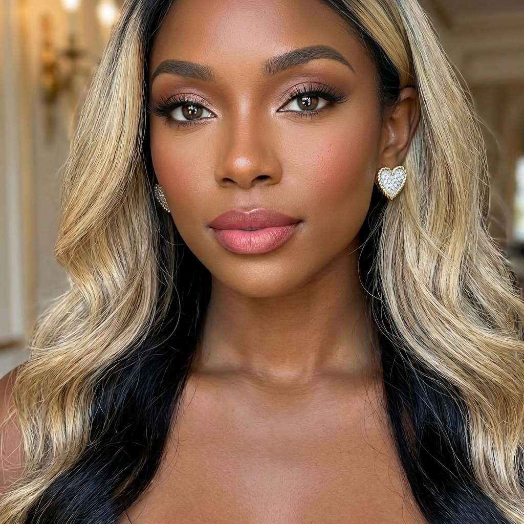 Eternal Glow Two Tone Pavé Heart Stud Earrings