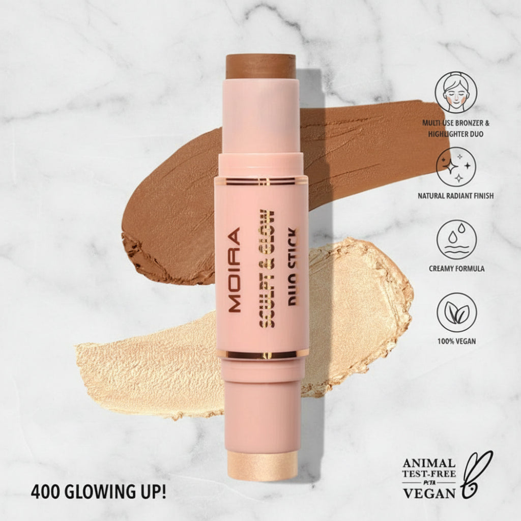 Moira Sculpt & Glow Duo Stick Cream Bronzer + Highlighter Duo