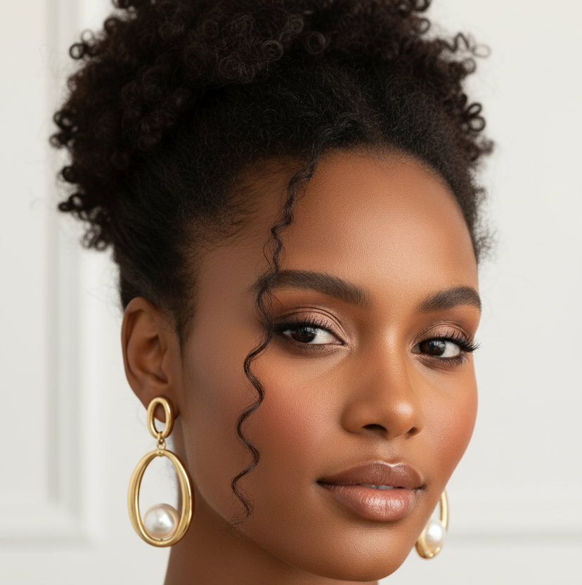 Solara 18K Gold Dipped Pearl Drop Earrings
