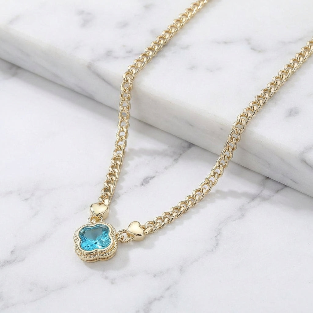 Aurelia Prism Necklace 14K Gold Plated CZ Pendant