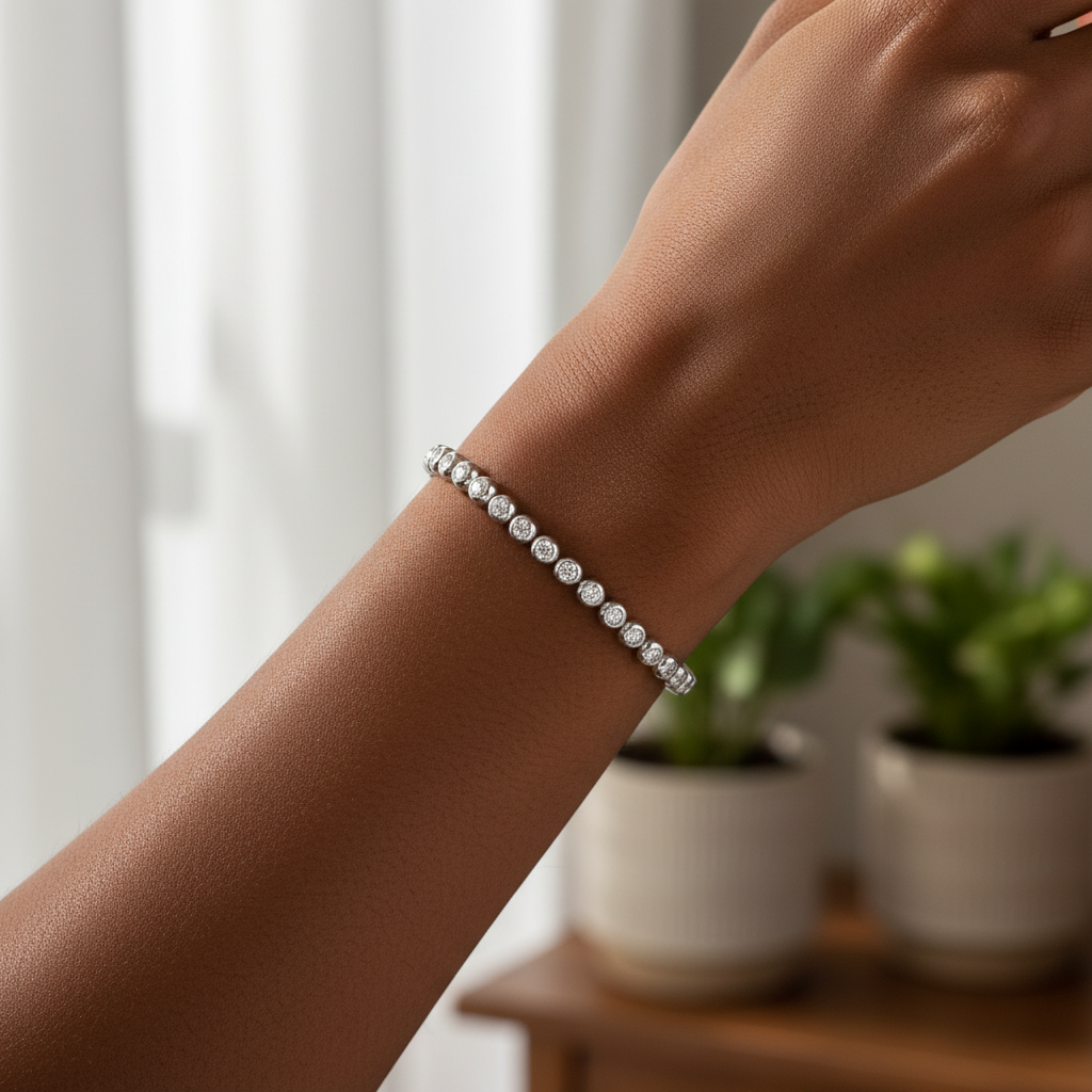 Sterling Silver Moissanite Tennis Bracelet S925