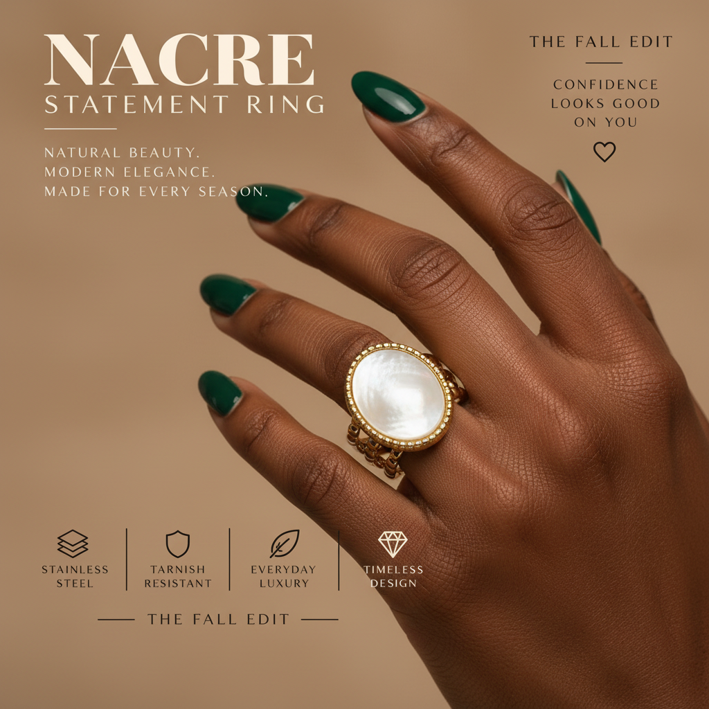Nacré Mother-of-Pearl Adjustable Statement Ring