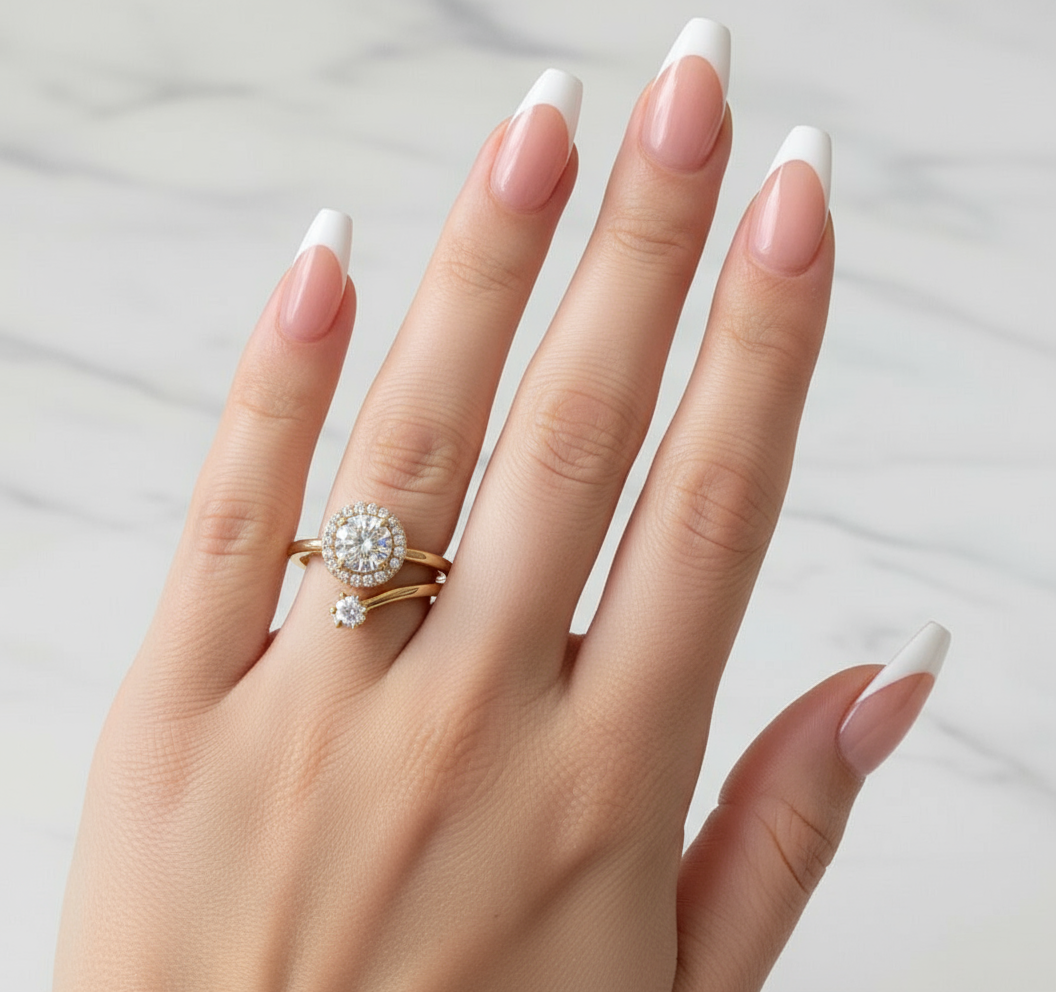 Halo Solitaire Adjustable Ring | CZ Pavé Bypass Wrap Ring