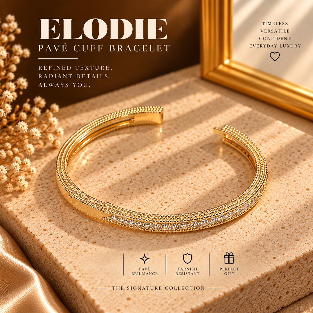 Elodie Pavé Cuff Bracelet