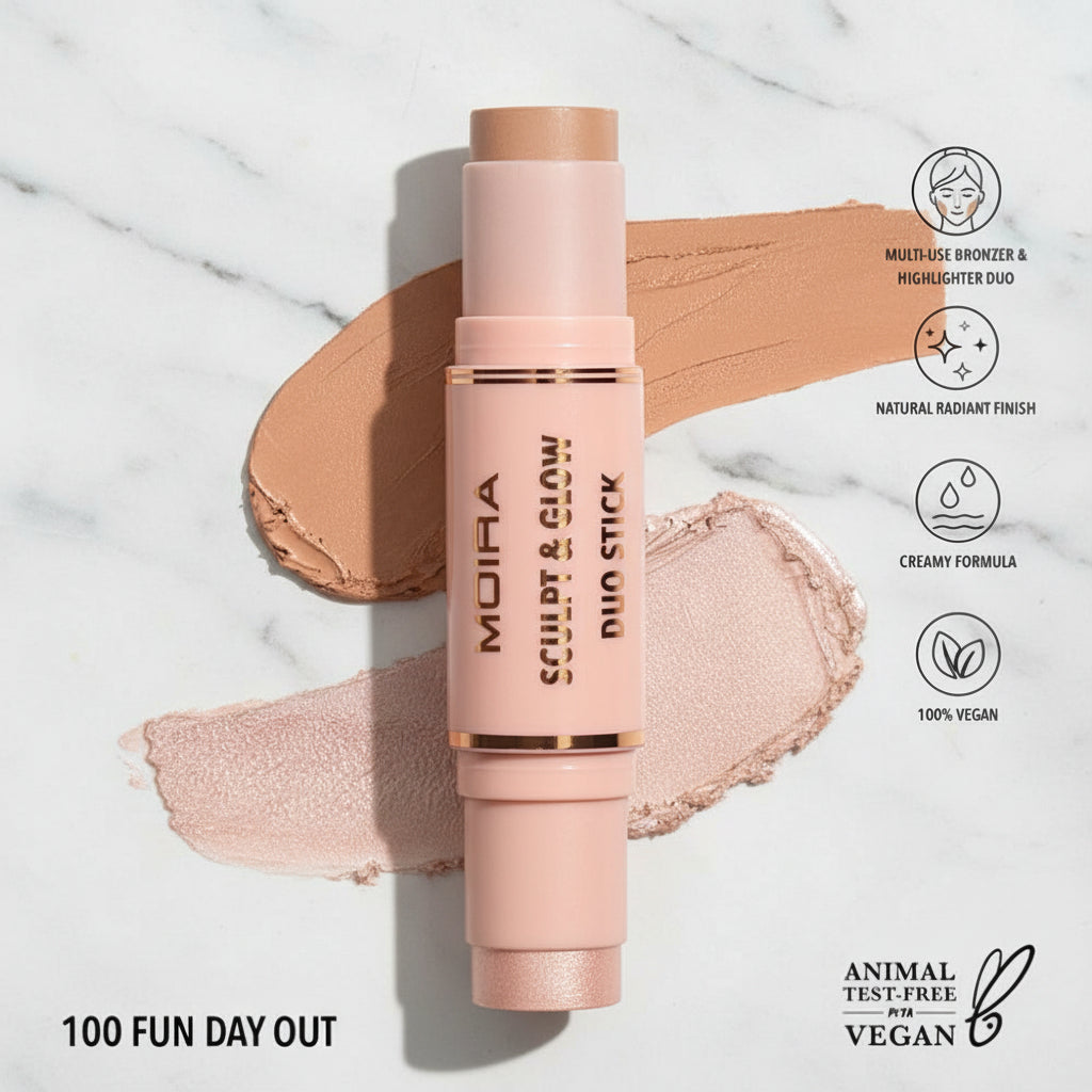 Moira Sculpt & Glow Duo Stick Cream Bronzer + Highlighter Duo