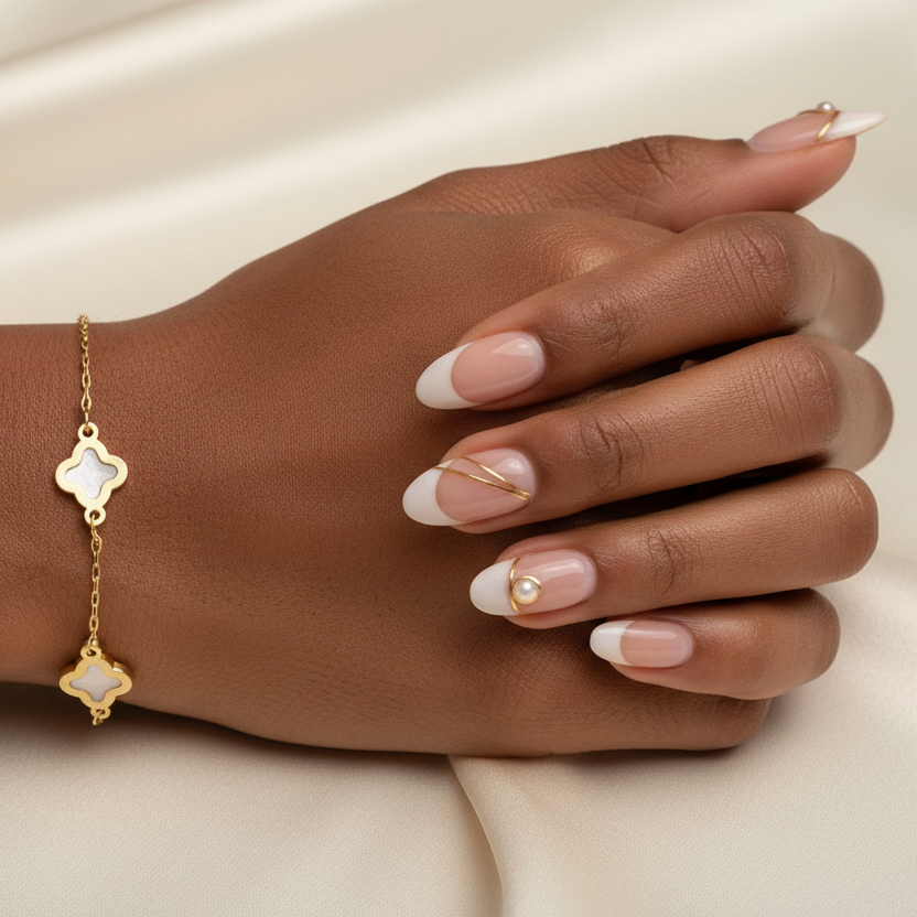 Myra Clover Charm Station Bracelet Gold Dipped Quatrefoil Bracelet
