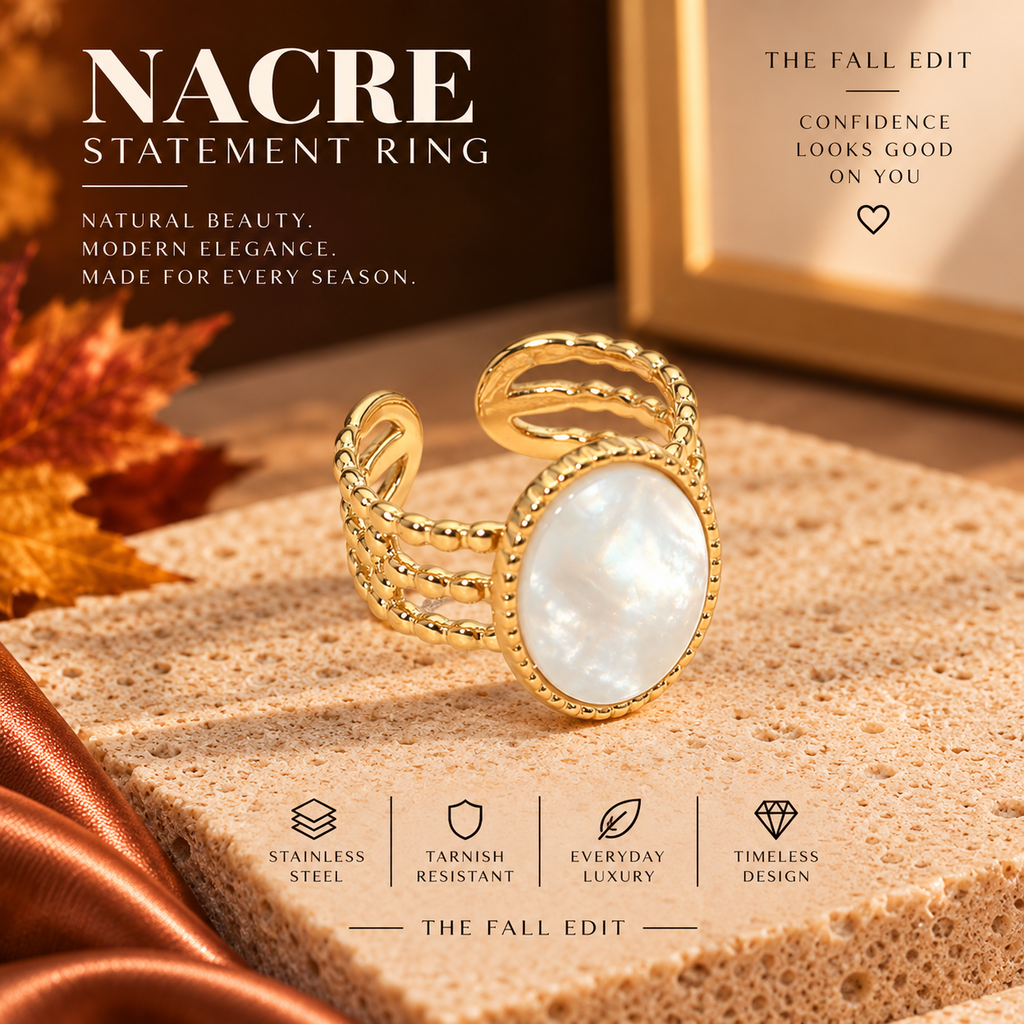 Nacré Mother-of-Pearl Adjustable Statement Ring