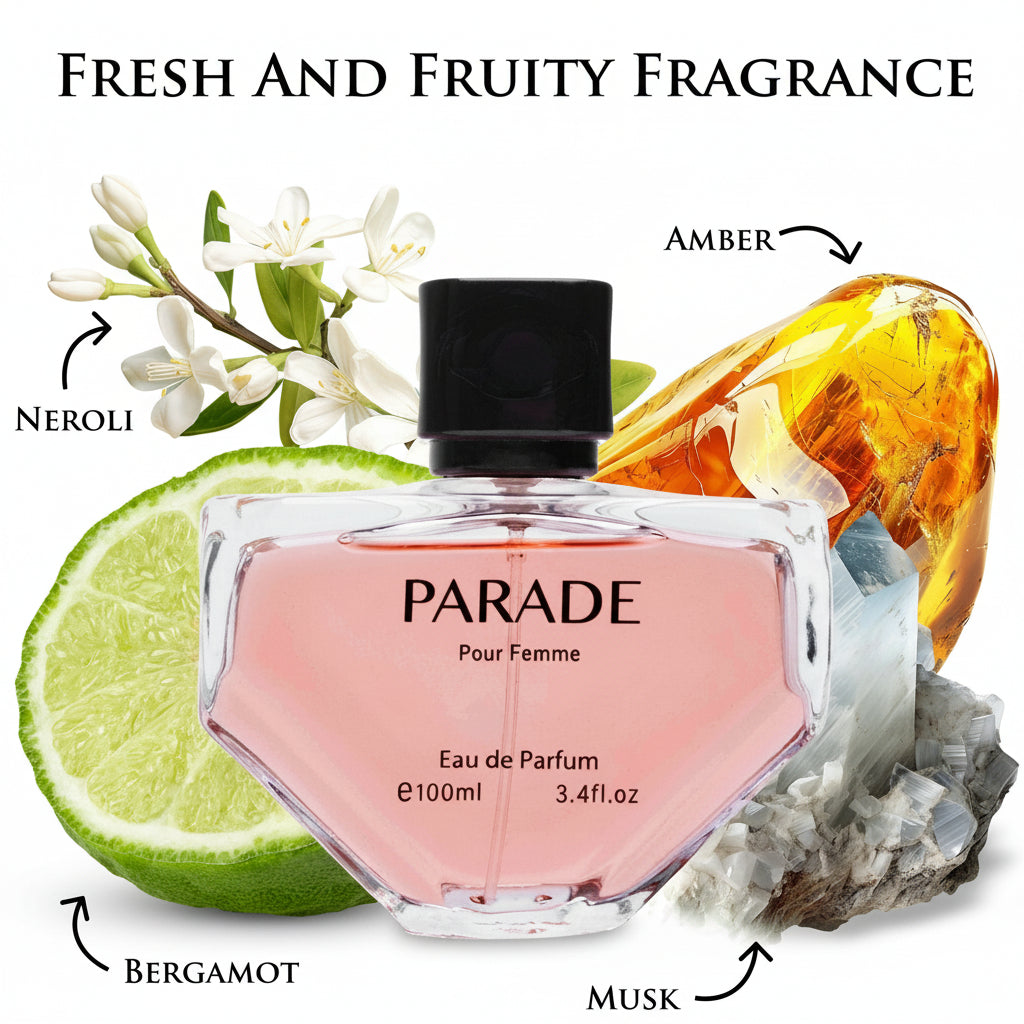 Parade Eau de Parfum for Women 3.4oz – Bright Floral, Sweet Citrus & Soft Musk Perfume