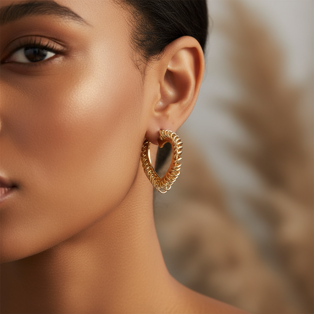 Heart Strings Coil Hoops