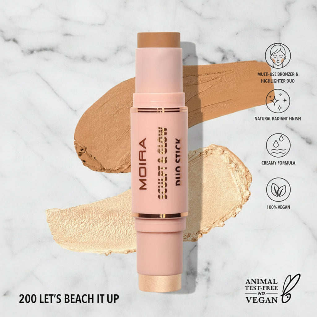 Moira Sculpt & Glow Duo Stick Cream Bronzer + Highlighter Duo