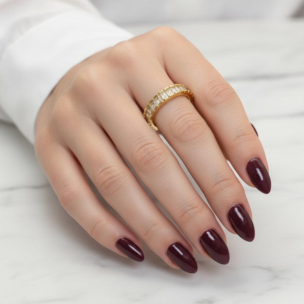 18K Gold-Filled Baguette CZ Eternity Band | Water Resistant