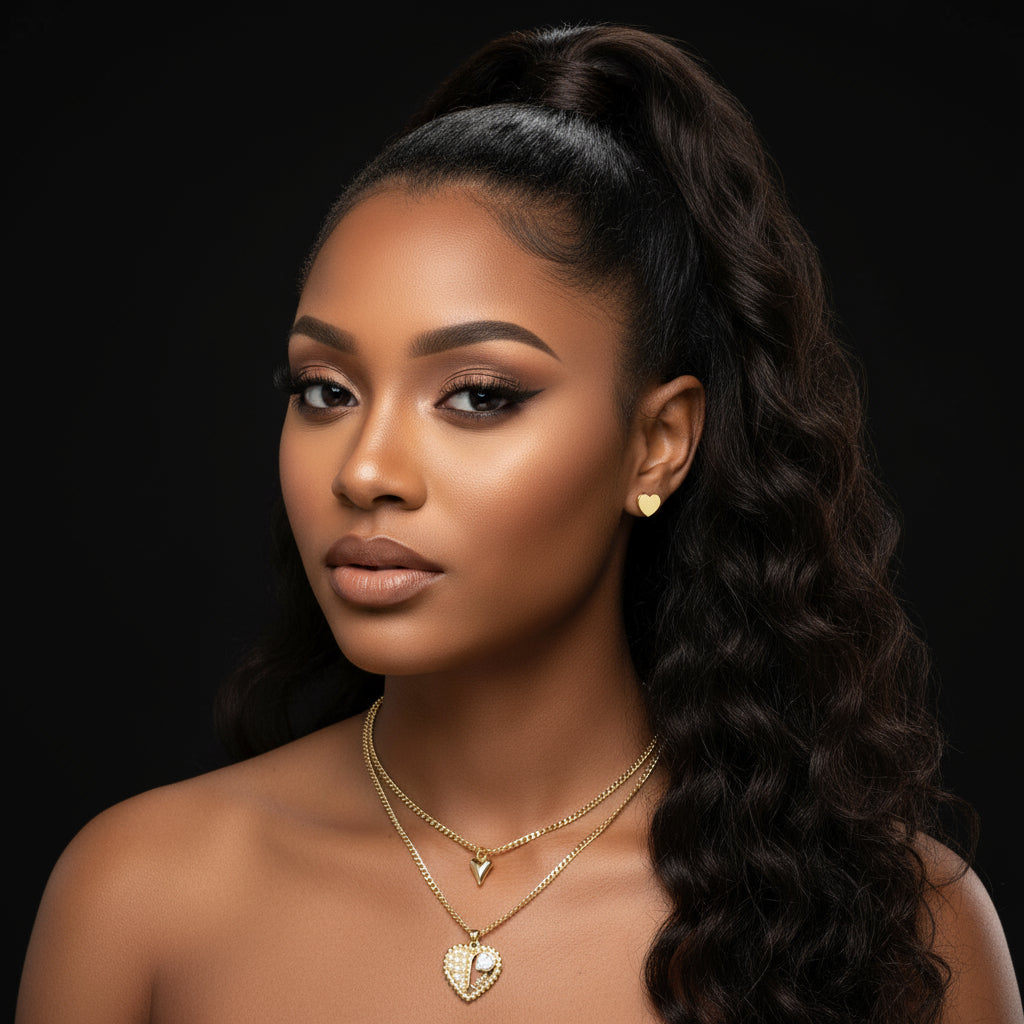 Heart & Haven Layered Heart Necklace & Earring Set