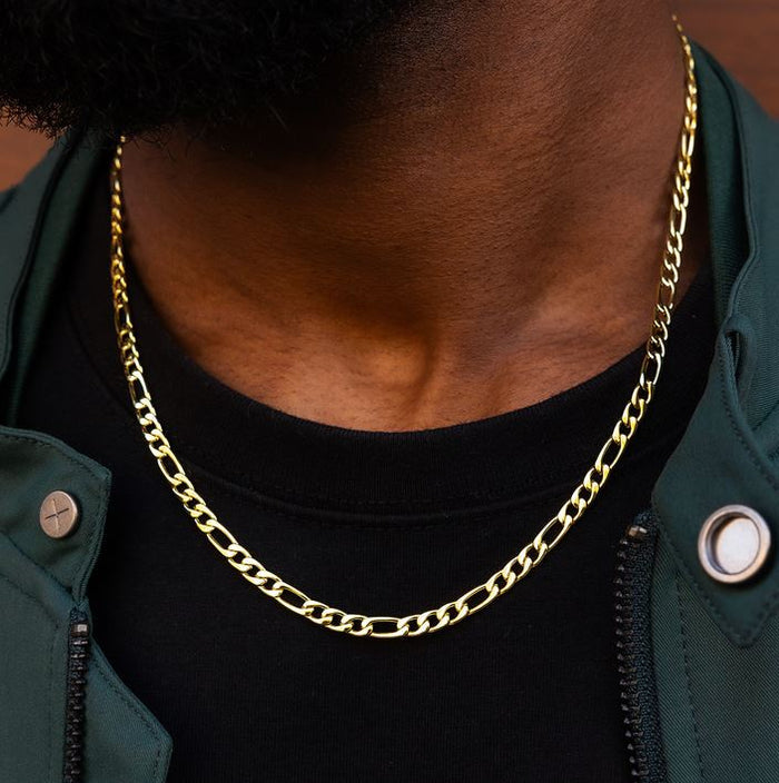 18K Gold-Filled 18in 3.7mm Figaro Chain Necklace | Water Resistant