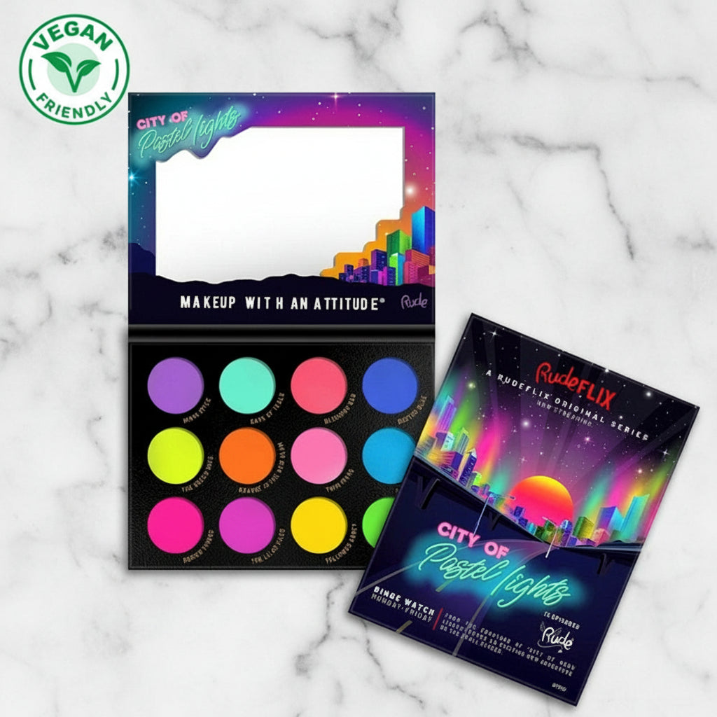 City of Pastel Lights Eyeshadow Palette – 12-Shade Pastel Pigment & Soft Glam Palette