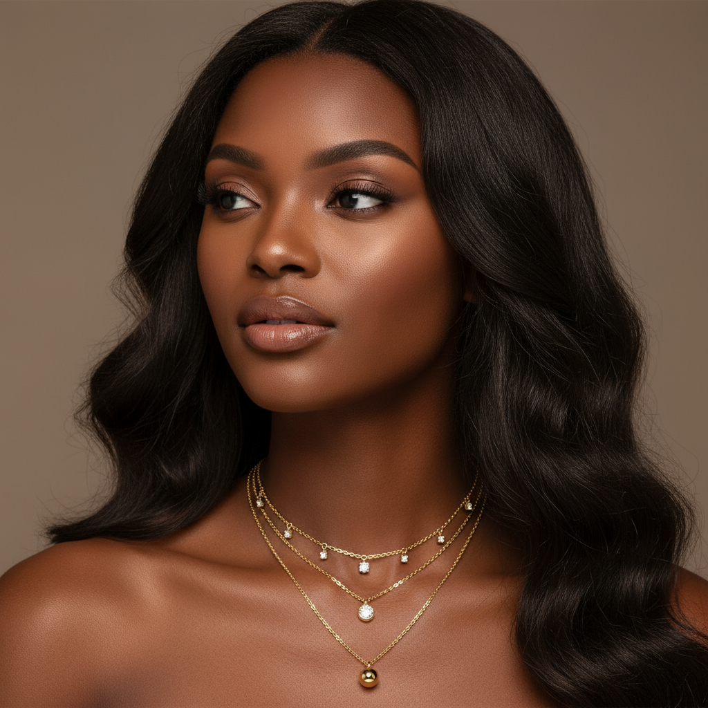 Layered Moissanite Pendant Necklace S925