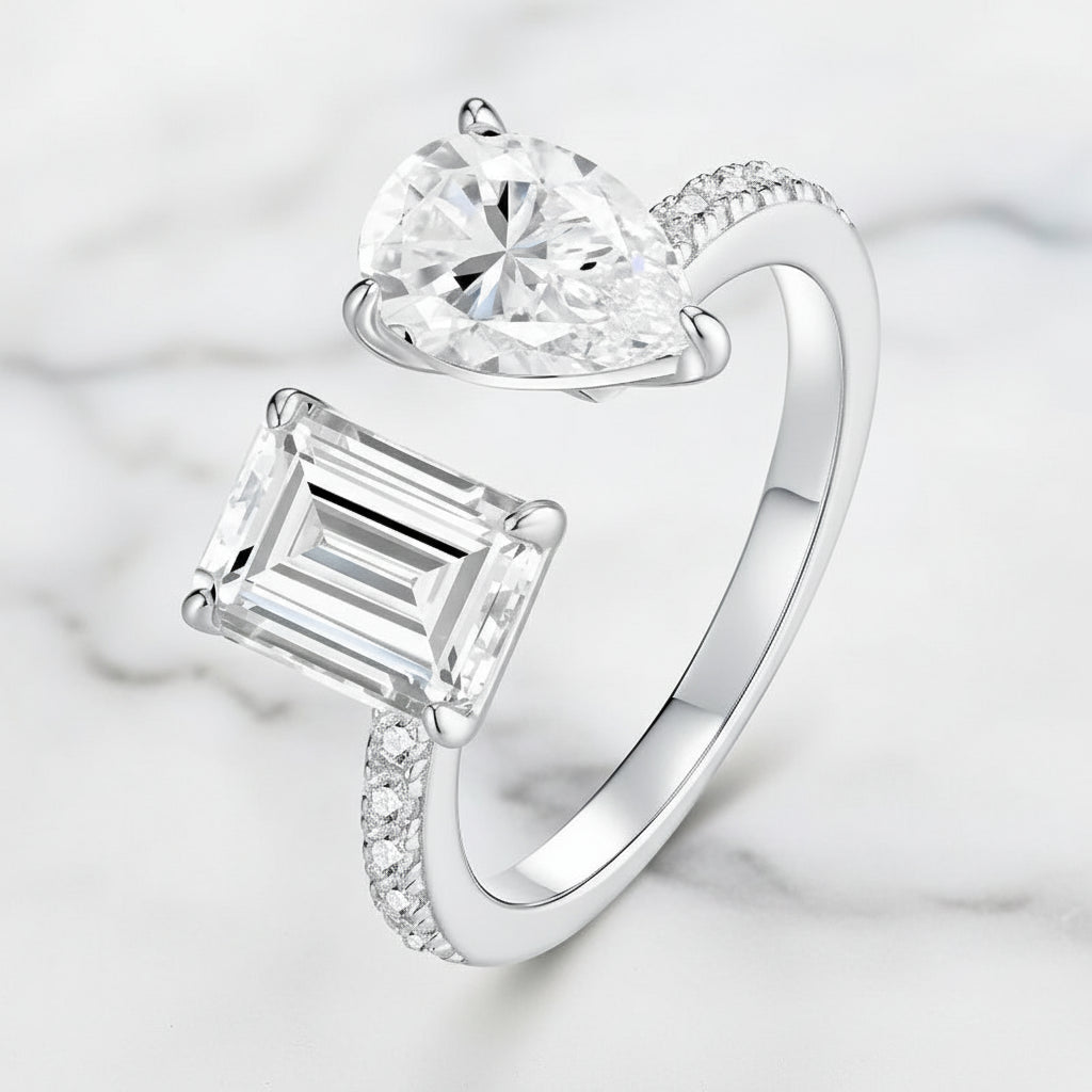 Talia Geometric Moissanite Ring S925