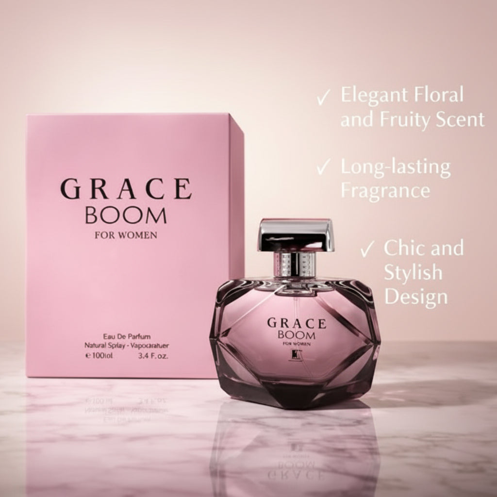 Grace Boom Eau De Parfum 3.4 oz for Women – Bold Elegant Feminine Perfume